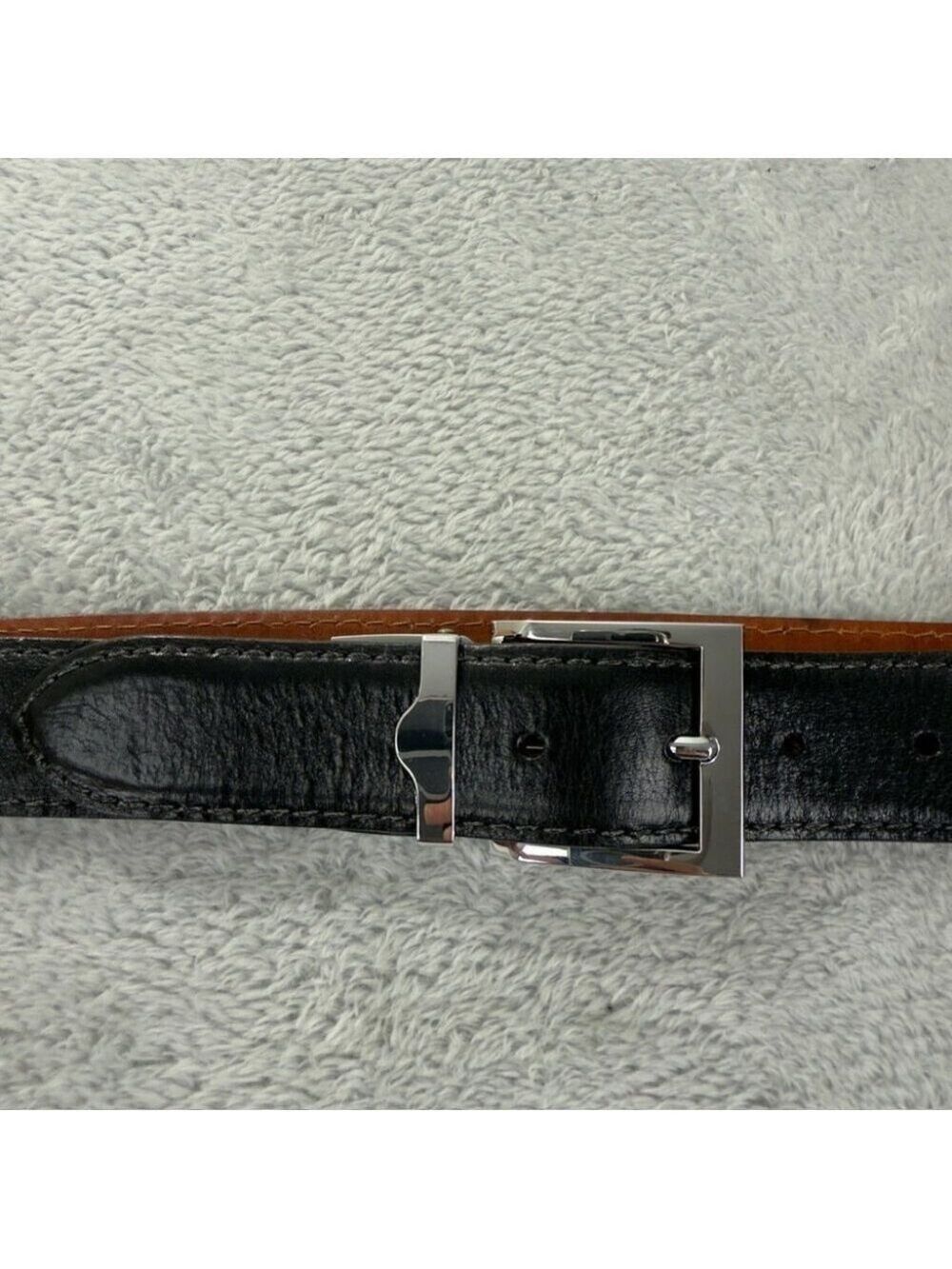Patrick Gibbons Men’s Size 40 Black Genuine Italian Carlfskin Leather Belt